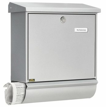   Burg Wachter - nagyméretű kerítésen kívüli postaláda újságtartóval