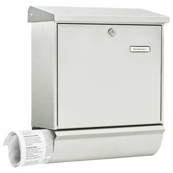   Burg Wachter - nagyméretű kerítésen kívüli postaláda újságtartóval